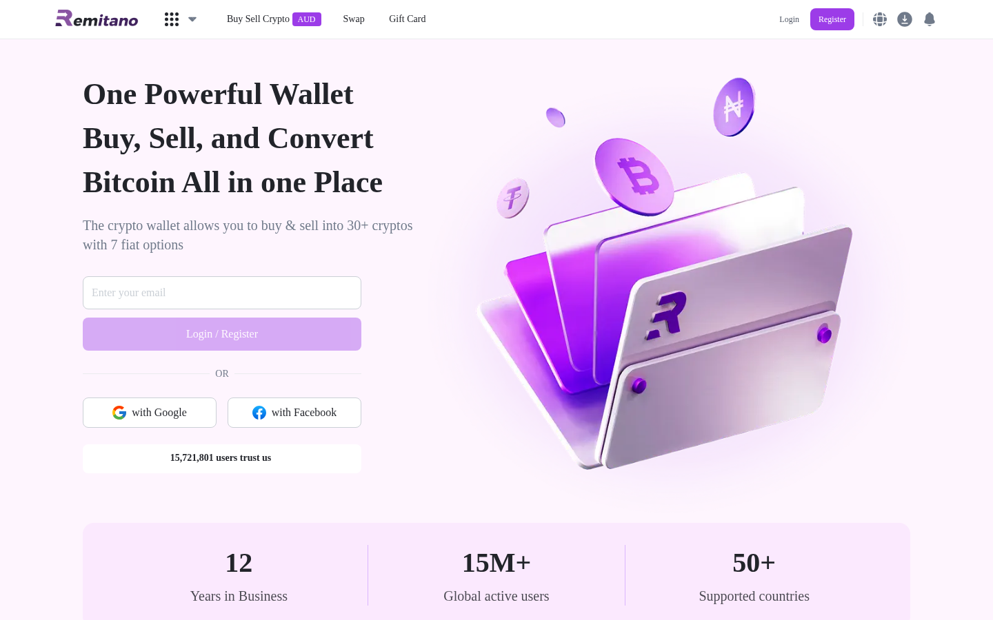 Remitano homepage screenshot